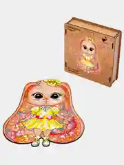 Деревянный фигурный пазл Active Puzzles "Зайка Принцесса", 15х21 см, 70 деталей