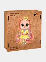 Деревянный фигурный пазл Active Puzzles "Зайка Принцесса", 15х21 см, 70 деталей