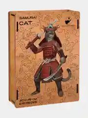 Деревянный фигурный пазл Active Puzzles "Кот Самурай", 30х49 см, 219 детали