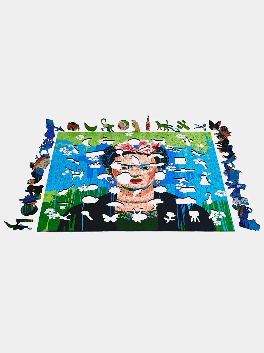 Деревянный фигурный пазл Active Puzzles "Фрида Кало", 40х40 см, 500 деталей