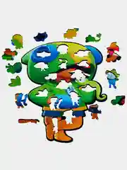 Деревянный фигурный пазл Active Puzzles "Леон",19х32 см, 80 деталей