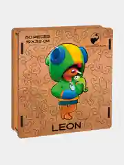 Деревянный фигурный пазл Active Puzzles "Леон",19х32 см, 80 деталей