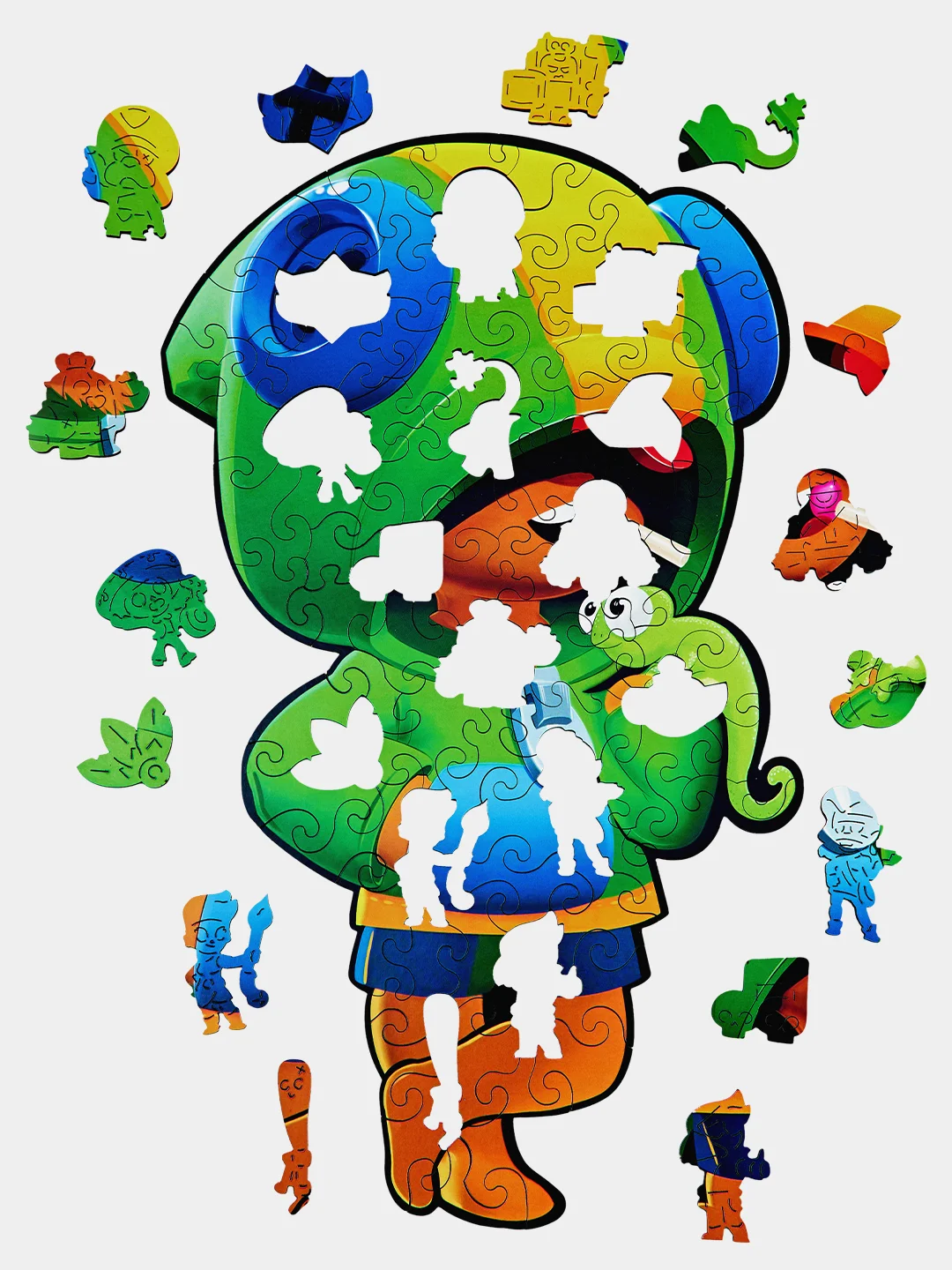 Деревянный фигурный пазл Active Puzzles "Леон",19х32 см, 80 деталей