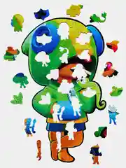 Деревянный фигурный пазл Active Puzzles "Леон",19х32 см, 80 деталей