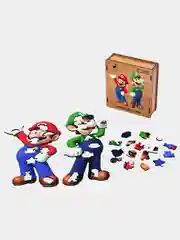 Деревянный фигурный пазл Active Puzzles "Марио и Луиджи",27х29 см, 80 деталей
