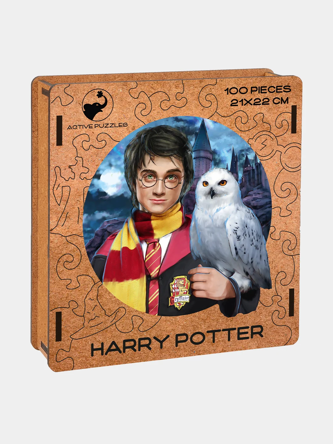 Деревянный фигурный пазл Active Puzzles "Гарри Поттер",21х22 см, 100 деталей