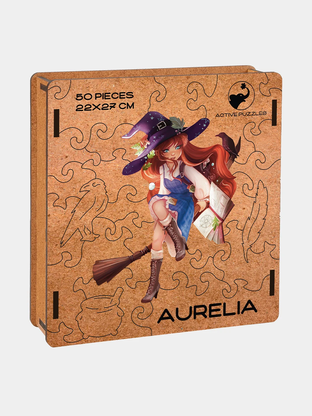 Деревянный фигурный пазл Active Puzzles "Аурелия",22х27 см, 50 деталей