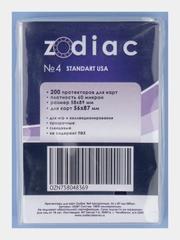 Протекторы для карт Zodiac №4 прозрачные, 56 x 87 мм 200шт