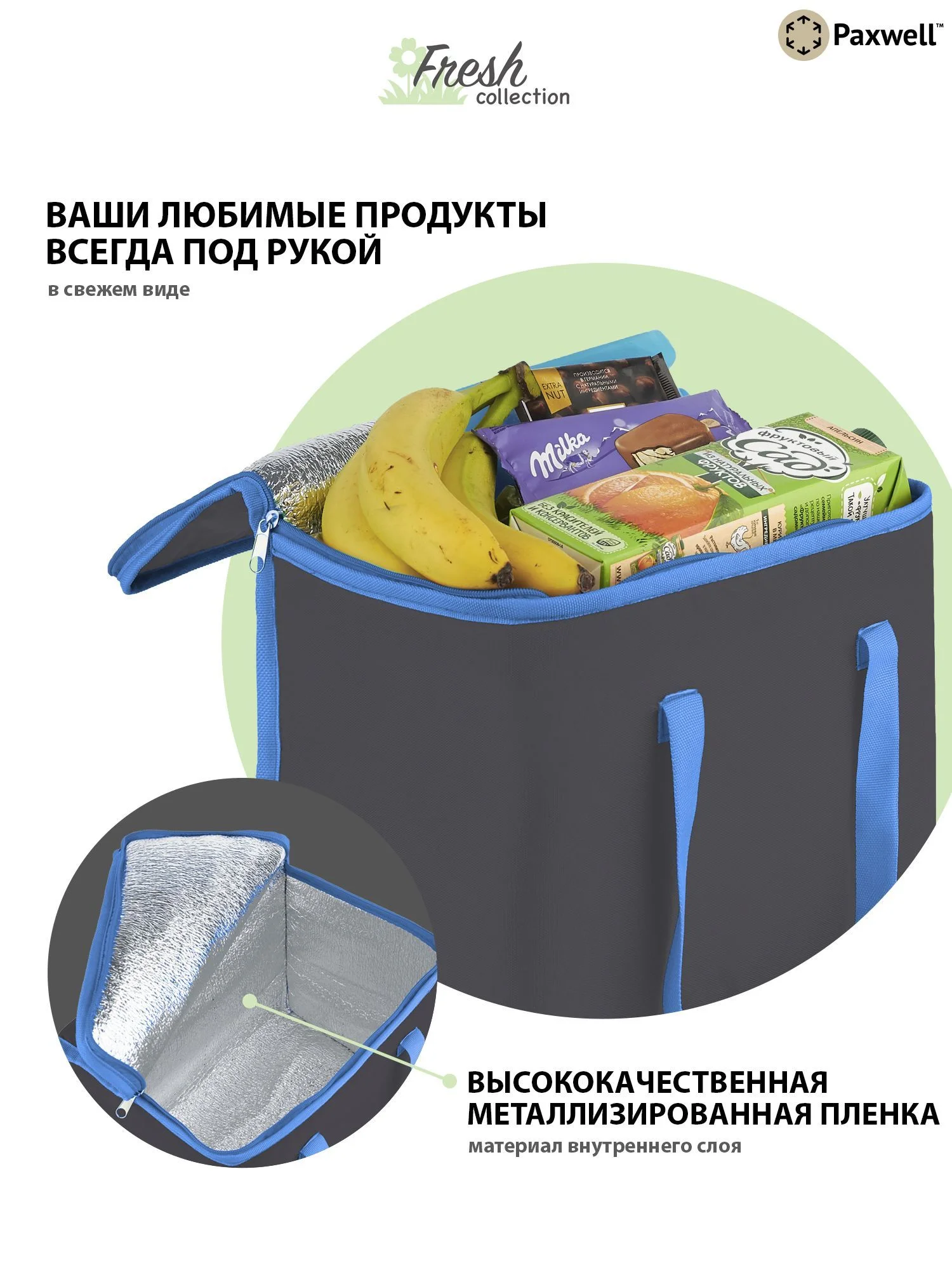 Голубой термосумка (сумка-холодильник) Paxwell Фреш 1M