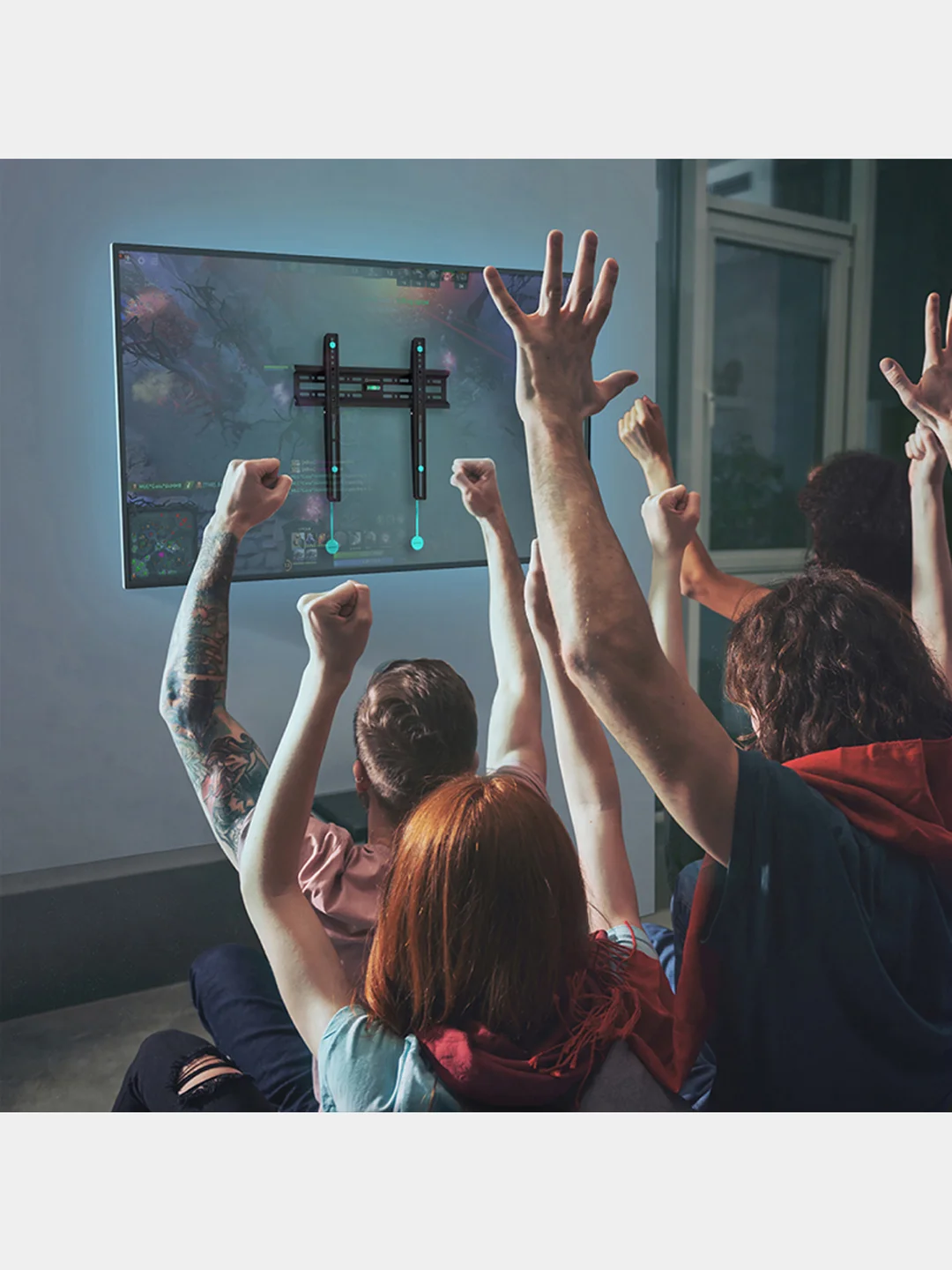 Черный кронштейн для телевизора 32"-65" ONKRON FM2, фиксированный, до 50 кг, черный