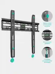 Черный кронштейн для телевизора 32"-65" ONKRON FM2, фиксированный, до 50 кг, черный