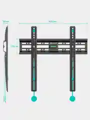 Черный кронштейн для телевизора 32"-65" ONKRON FM2, фиксированный, до 50 кг, черный