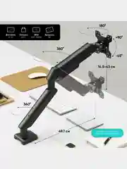 Черный кронштейн для монитора 13"-32" ONKRON G45 настольный, до 8 кг, чёрный