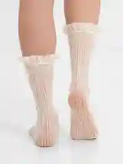 Белый носки женские, гольфы с бантиком, высокие