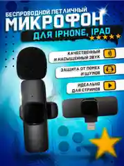Микрофон петличка беспроводной, петличный микрофон на iPhone,Android,универсальный подарок