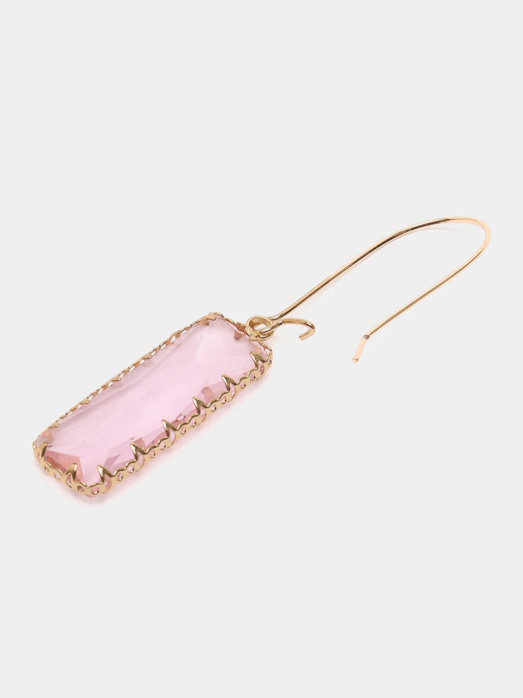 Серёжки женские, серьги с розовым прямоугольным камнем