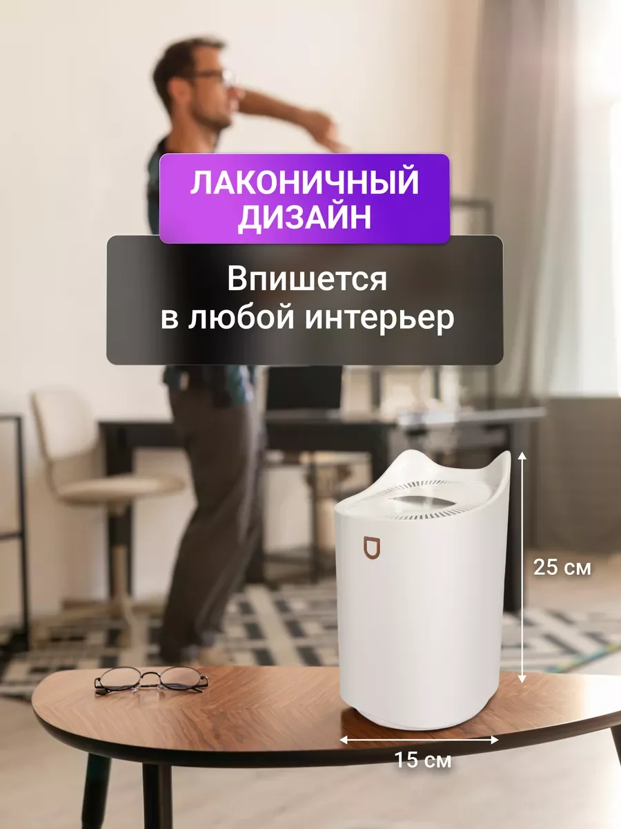 Увлажнитель воздуха котик 3 в 1 ночник с аромадиффузором подсветкой для дома и офиса