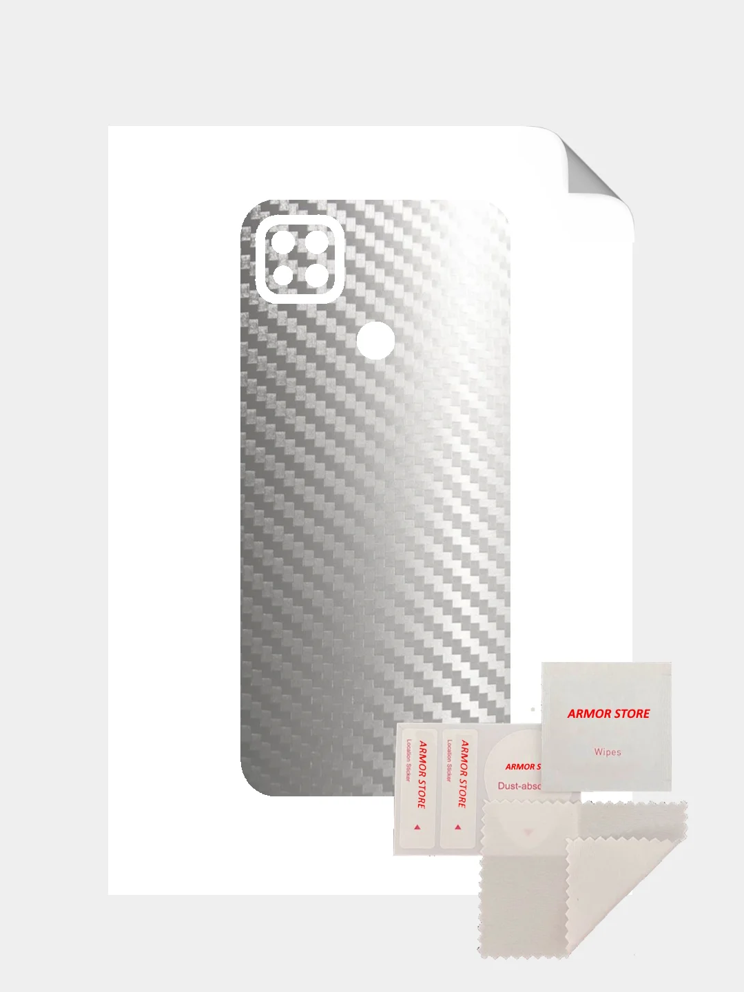 Серебряный защитная пленка для Xiaomi Redmi 9C под карбон на заднюю часть,под кожу на зад, назад, 9 C