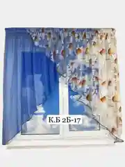 Голубой шторы для кухни