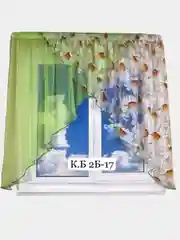 Зеленый шторы для кухни