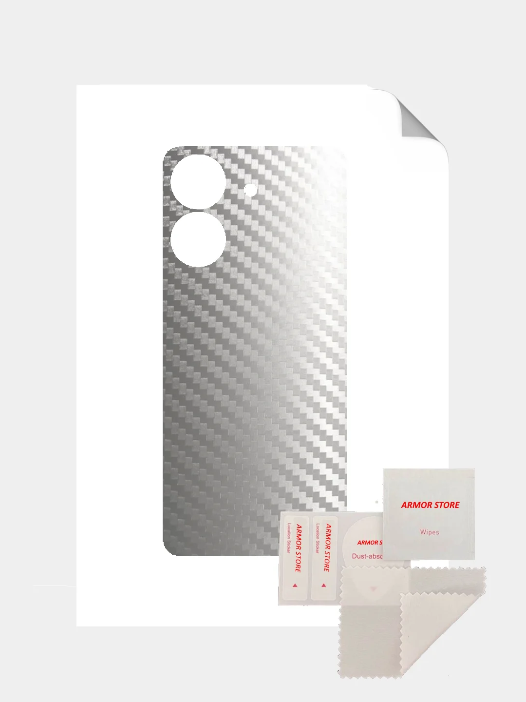 Серебряный защитная пленка для Xiaomi Redmi 13C под карбон на заднюю часть,под кожу на зад,назад 13 C