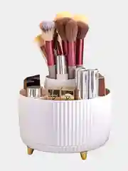 Белый органайзер для косметики, для кистей, канцелярии, вращающийся
