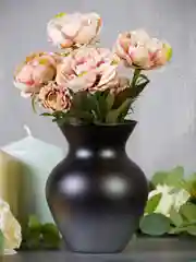 Черный ваза для цветов, стекло матовая