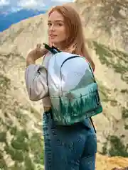 Лайм рюкзак с принтом, с пеналом