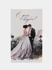 Синий открытка "С днем свадьбы", 4 разных варианта, 9х14,8 см