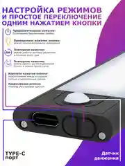 Черный светильник с датчиком движения, настенный светильник потолочный лед светильник, 2 шт
