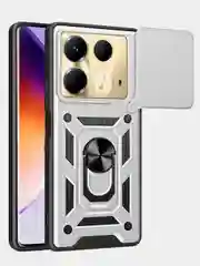 Серебряный чехол противоударный armors для Infinix Note 40 / Инфиникс Ноте 40 с защитой камеры