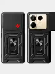 Темно-синий чехол противоударный armors для Infinix Note 40 Pro 4G и Note 40 Pro Plus с защитой камеры