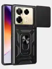 Черный чехол противоударный armors для Infinix Note 40 Pro 4G и Note 40 Pro Plus с защитой камеры