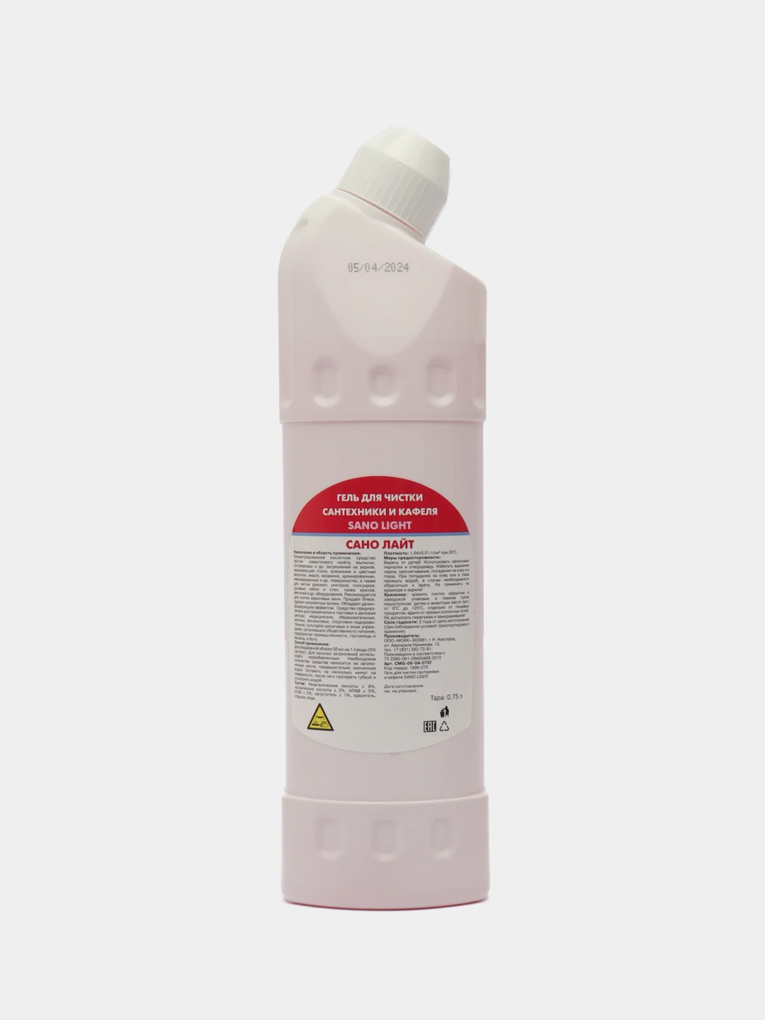 Гель для чистки сантехники и кафеля Sano Light
