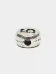 Серый бусины с буквами металл разноцветный