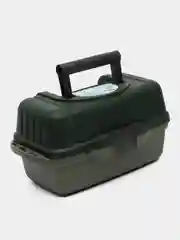 Ящик рыболовный двухполочный, зеленый, с подъемными полками
