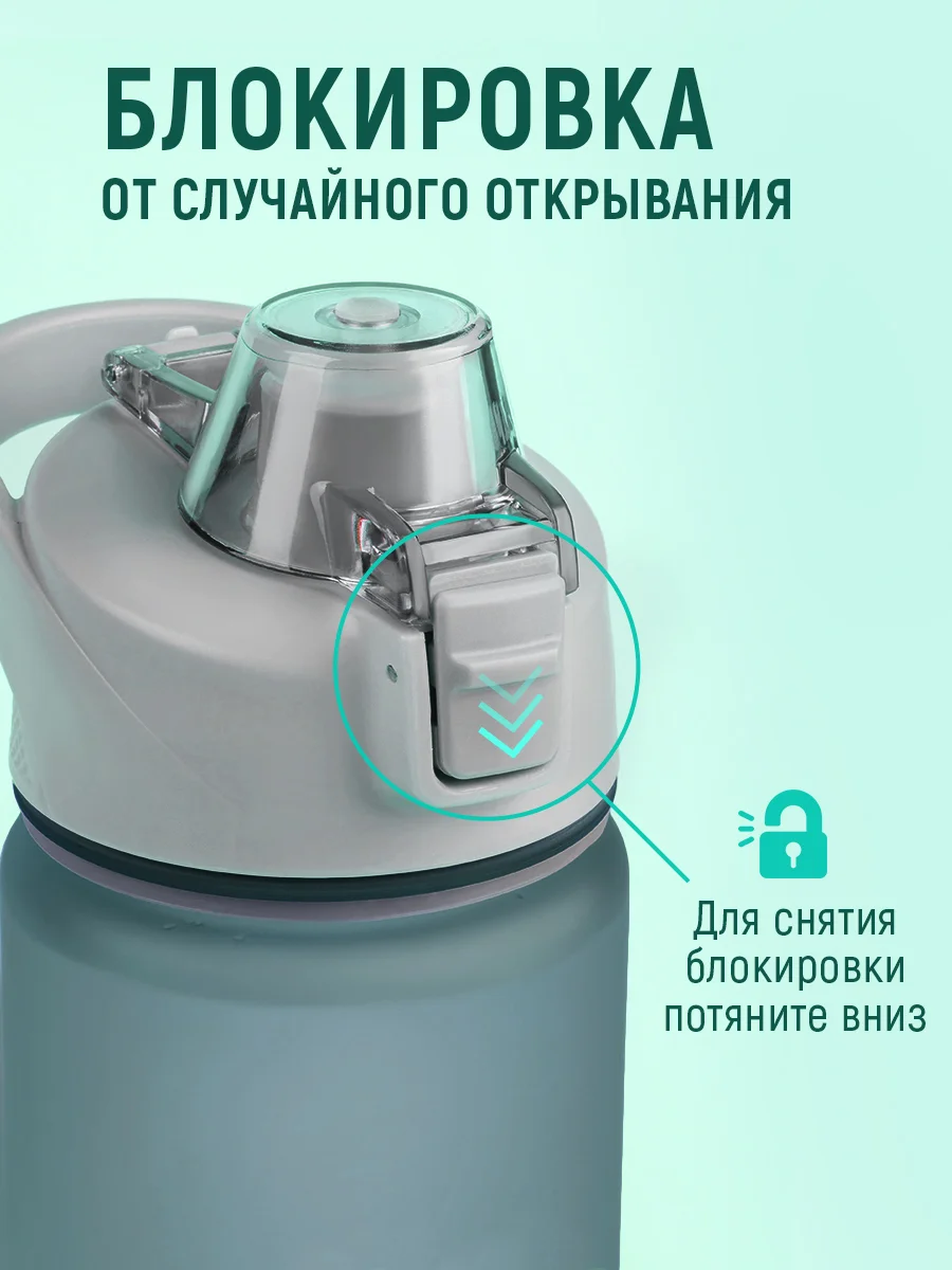 Спортивная бутылка для воды с трубочкой, 750 мл, Peakvil