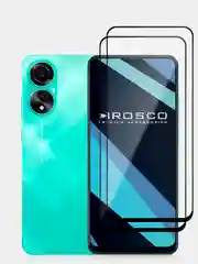Прозрачный 1-2шт стекло для Oppo A78 защитное ROSCO прозрачное с олеофобным покрытием и чёрной рамкой