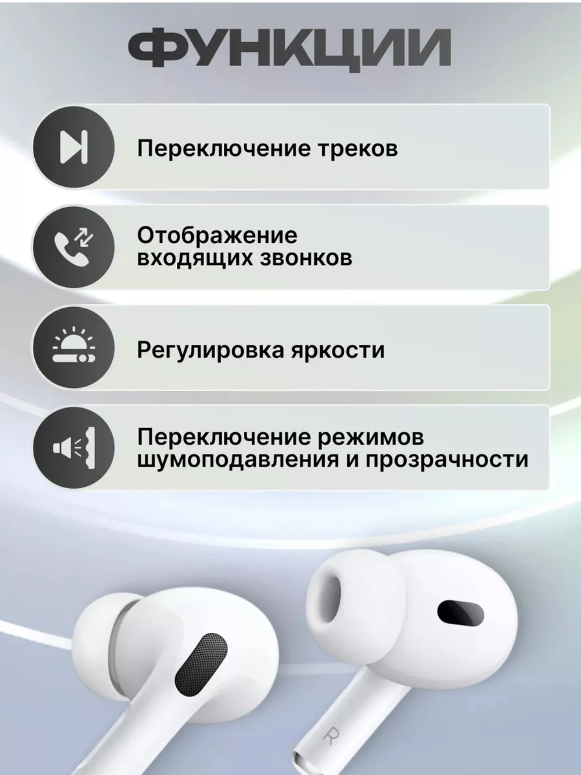 Белый беспроводные наушники AiPods Pro3 Z50, с экраном на кейсе