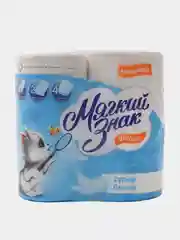 Туалетная бумага 2 слоя, 4 рулона Мягкий Знак, супер белая
