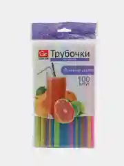Трубочки для напитков 100 шт неоновые, 21 см х 0,5 см