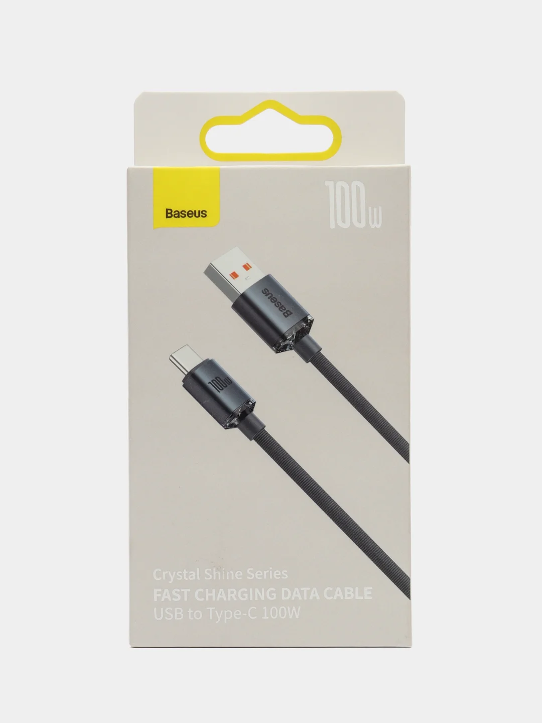 Черный кабель зарядный USB/Type-C Baseus Crystal Shine Series с быстрой зарядкой