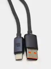 Черный кабель зарядный USB/Type-C Baseus Crystal Shine Series с быстрой зарядкой