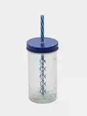 Кружка для смузи, стеклянный стакан с трубочкой, для напитков, воды, коктейлей 400 мл