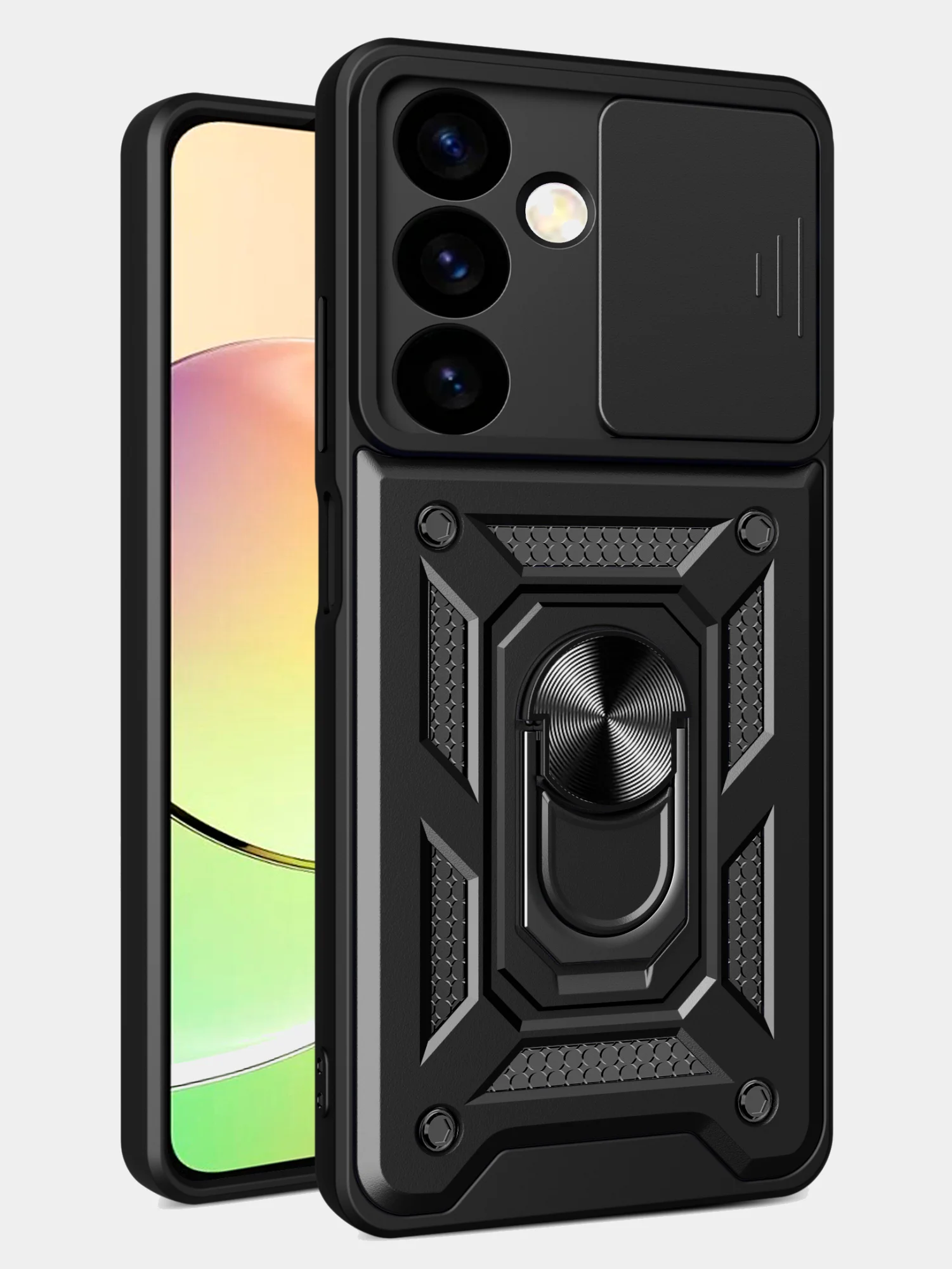 Черный чехол противоударный armors для Samsung S24 / Самсунг S24 с защитой камеры