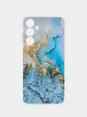 Голубой чехол на Samsung Galaxy A55 5G / Самсунг Галакси А55 5G прозрачный, с рисунком