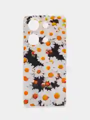 Золотой чехол на Xiaomi Redmi Note 13 Pro 4G/Poco M6 Pro 4G, прозрачный, с рисунком, защита камеры