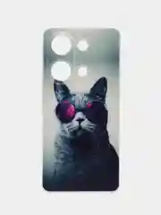 Синий меланж чехол на Xiaomi Redmi Note 13 Pro 4G/Poco M6 Pro 4G, прозрачный, с рисунком, защита камеры