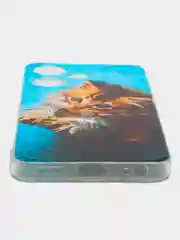 Светло-коричневый чехол на Infinix Hot 30i (Инфиникс Хот 30и) с рисунком, прозрачный