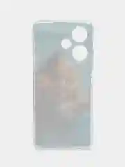 Светло-коричневый чехол на Infinix Hot 30i (Инфиникс Хот 30и) с рисунком, прозрачный